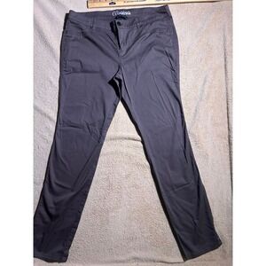 New York & Company Women 12 Avg Brown Low Raise Button Zip Legging Pants (L)